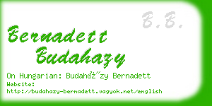 bernadett budahazy business card